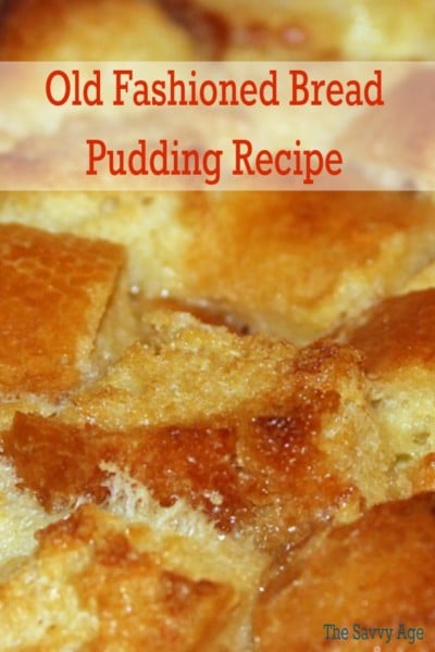 Close up of bread pudding 