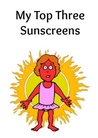 Sun and sunburned cartoon person.