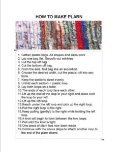 Learn how to make plarn to turn plastic bags into sleep mats for homeless.