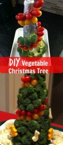 DIY Vegetable Christmas Tree for the holidays. Use your favorite veggies for a fun and edible centerpiece.