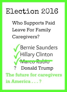 Which candidate supports paid family leave for caregivers?