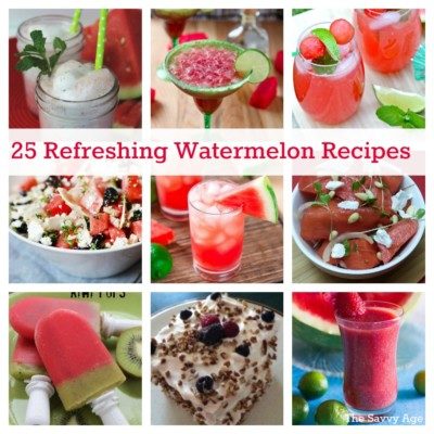Collage of watermelon recipes.