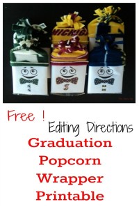 Customize your free graduation popcorn wrapper printable with these directions.
