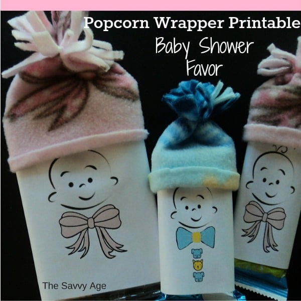 No Sew Baby Shower Favor: DIY Popcorn Wrapper Printable