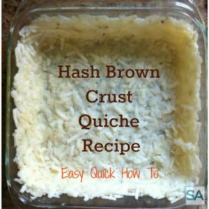 Easy and quick Hash Brown Crust Quiche recipe.