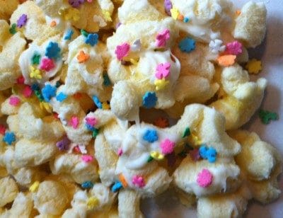 Puffcorn with sprinkles.