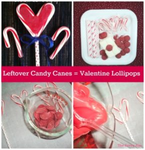Use those leftover candy canes to make DIY Valentine Lollipops.