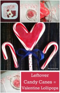 Use those leftover candy canes to make DIY Valentine Lollipops.