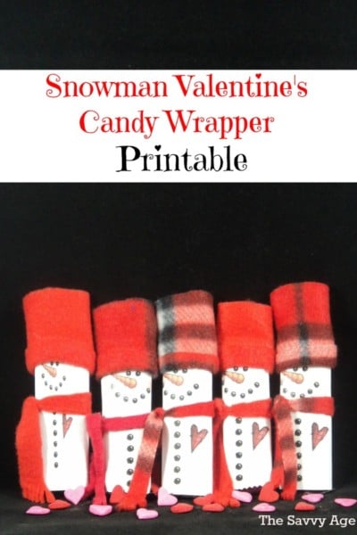 DIY Snowman Valentine's Candy Wrapper Printable. Easy to make for all ages as a Valentine's Day treat.