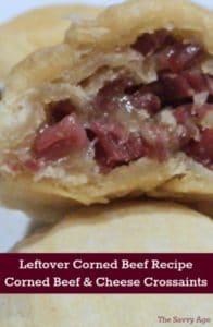 Leftover corned beef recipe. Easy recipe to use leftover corned beef plus your favorite cheese in a yummy croissant.