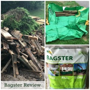 Bagster green bag, deck planks