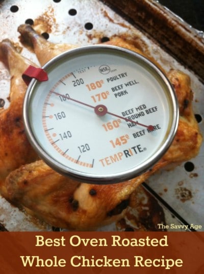 Enjoy my best oven roasted whole chicken recipe! Sharing my tips for the perfect oven roasted whole chicken every time!