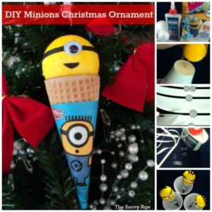 Taadaa! DIY Minions Christmas Ornament. Use your craft stash to make this cute homemade Minions Christmas Ornament.