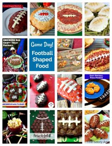 football shaped food collage
