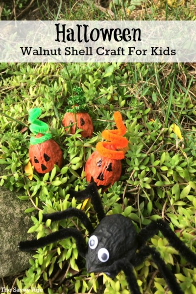 Boo! Halloween Walnut Shell Craft For Kids.