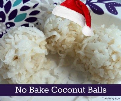 No Bake Coconut Balls recipe. Easy 3 ingredient recipe for the holidays!