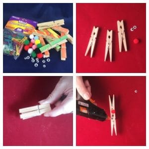 reindeer clothespin making collage