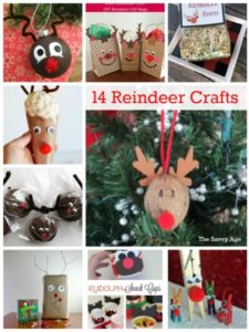 Enjoy 14 fun and easy Reindeer crafts for all ages! Reindeer food and easy Christmas crafts.