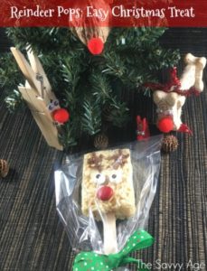 Reindeer Pops! The Easy Christmas Rice Krispies treat. No bake #reindeer craft for the entire family.