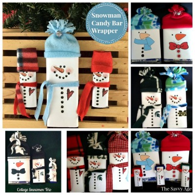 Snowman Popcorn Wrapper and Snowman Candy Bar Wrapper Christmas Stocking Stuffers