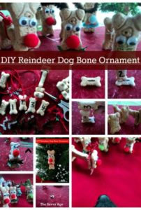 Easy DIY Reindeer Ornament with dog bones. Fun reindeer craft for kids and dog lovers.