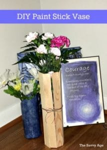 DIY Paint Stick Vase. Easy craft for kids and adults. Fun party gift and decoration for any occasion.