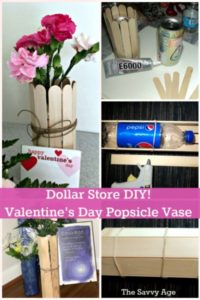 Dollar Store DIY! Easy Valentine's Day Popsicle Stick Vase for your favorite valentine!