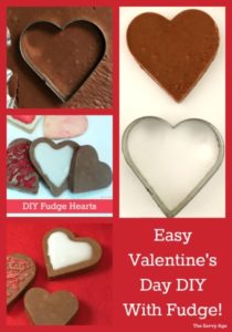 Fudge Hearts made from cookie cutters for Valentine's Day.
