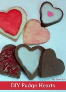 Hearts made of fudge for Valentine's Day.