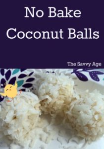 Three coconut balls with easter chick sitting on top.