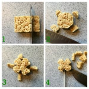 Step by step cutting instructions for Shamrock Pops.