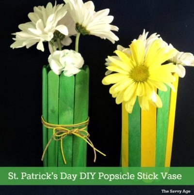 Easy DIY! St. Patrick’s Day Popsicle Stick Vase