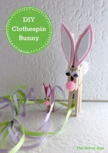 Fun clothespin craft for Easter! Make a clothespin bunny for the Easter Holiday. Dollar store Easter craft!