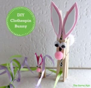Fun clothespin craft for Easter! Make a clothespin bunny for the Easter Holiday. Dollar store Easter craft!