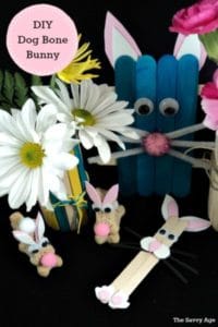 DIY dog bone bunny for Easter. Easy Easter craft for kids and toddlers.