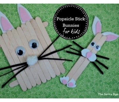 Popsicle Stick Bunnies For Kids is an easy Easter craft for toddlers or kids of any age.