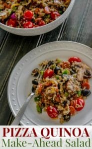 Easy and quick Pizza Quinoa Salad recipe to enjoy for lunch or dinner.