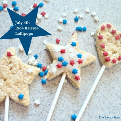 July 4th Rice Krispie Lollipops