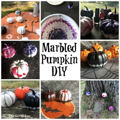 Recycled Halloween Craft: Marbled Pumpkins
