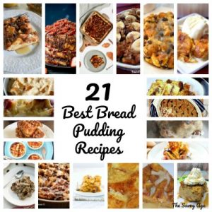 Collage of bread pudding recipes.