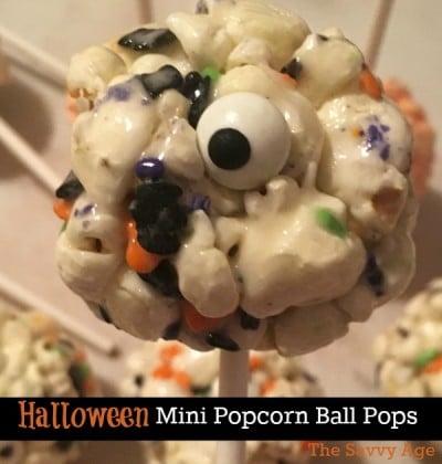 Halloween Popcorn Balls {Mini Lollipops!}