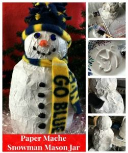 paper mache snowman mason jar