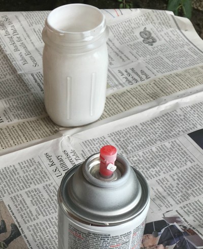 Mason Jar and spray paint.