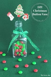 Christmas Vase with button flowers.