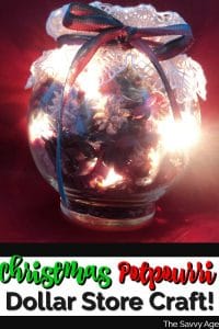 christmas potpourri in a jar illuminated.