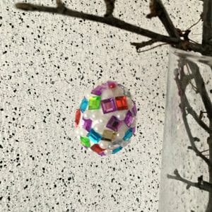easter egg hanging from tree