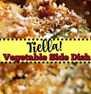 Close up of vegetable side dish topped with bread crumbs.